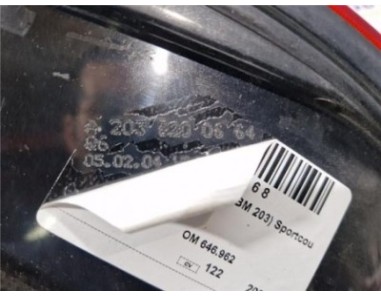 Piloto Trasero Derecho Mercedes-Benz Clase C  Sportcoupe  2 2 C 200 CDI  [2 2 Ltr  - 90 kW CDI CAT]