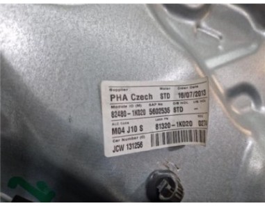 Elevalunas Electrico Delantero Derecho Hyundai ix20  1 6 Comfort [1 6 Ltr  - 85 kW CRDi CAT ]