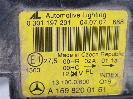 Faro Delantero Izquierdo Mercedes-Benz Clase A  2 0 A 180 CDI  [2 0 Ltr  - 80 kW CDI CAT]