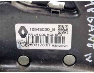 Cerradura Puerta Trasera Izquierda Renault Megane IV Berlina 5P  1 2 Tech Road [1 2 Ltr  - 97 kW TCE Energy]