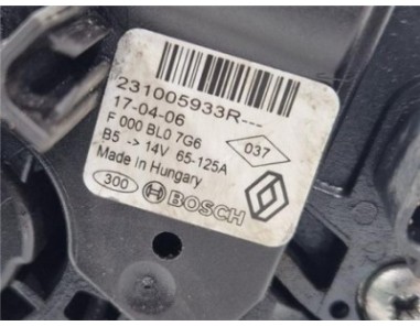 Alternador Renault Clio IV  1 5 Dynamique [1 5 Ltr  - 66 kW dCi Diesel FAP Energy]