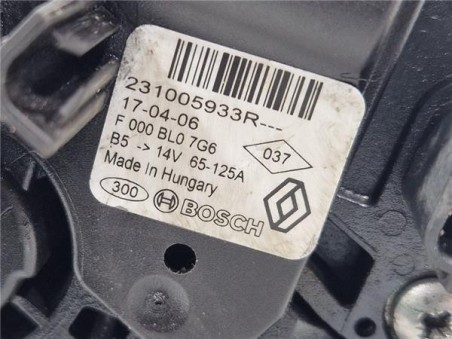 Alternador Renault Clio IV  1 5 Dynamique [1 5 Ltr  - 66 kW dCi Diesel FAP Energy]