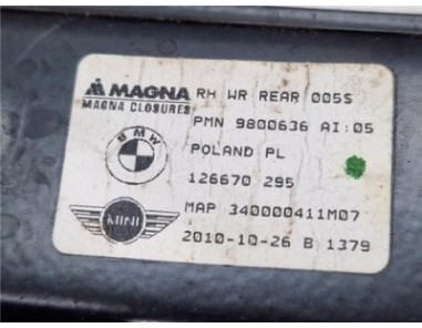 Elevalunas Electrico Trasero Derecho Mini Countryman  1 6 Cooper D All4 [1 6 Ltr  - 82 kW Diesel CAT]