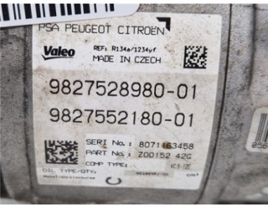 Compresor Aire Acondicionado Peugeot 308  1 5 Style [1 5 Ltr  - 75 kW Blue-HDI FAP]