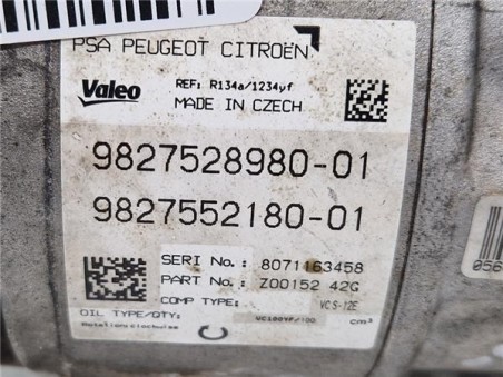 Compresor Aire Acondicionado Peugeot 308  1 5 Style [1 5 Ltr  - 75 kW Blue-HDI FAP]