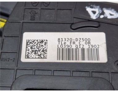 Cerradura Puerta Delantera Derecha Hyundai Tucson  1 7 Tecno BlueDrive 2WD [1 7 Ltr  - 85 kW CRDi CAT]