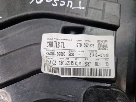 Elevalunas Electrico Trasero Izquierdo Hyundai Tucson  1 7 Tecno BlueDrive 2WD [1 7 Ltr  - 85 kW CRDi CAT]