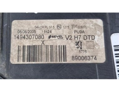 Faro Delantero Derecho Peugeot 807  2 2 ST [2 2 Ltr  - 94 kW HDi FAP CAT ]