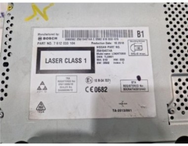 Radio / Cd Nissan Qashqai  1 5 Tekna Premium [1 5 Ltr  - 81 kW Turbodiesel CAT]