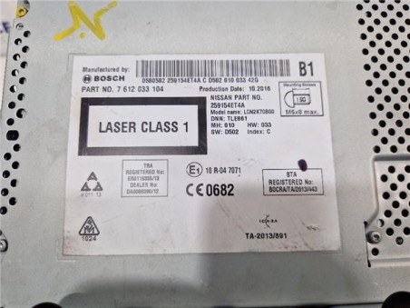 Radio / Cd Nissan Qashqai  1 5 Tekna Premium [1 5 Ltr  - 81 kW Turbodiesel CAT]