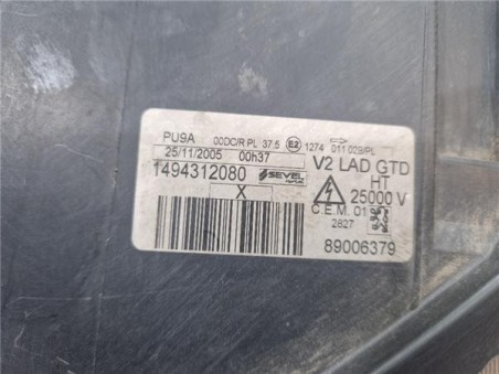 FARO XENON IZQUIERDO Peugeot 807  2 2 ST [2 2 Ltr  - 94 kW HDi FAP CAT ]