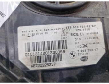 FARO XENON DERECHO BMW Serie 5 Berlina  2 0 520 d [2 0 Ltr  - 135 kW Turbodiesel]