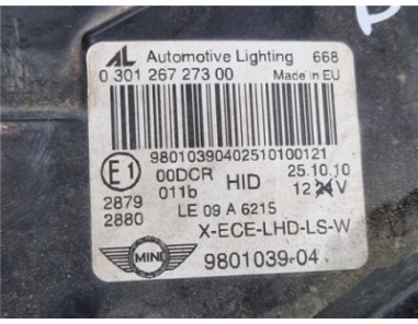 FARO XENON IZQUIERDO Mini Countryman  1 6 Cooper D All4 [1 6 Ltr  - 82 kW Diesel CAT]