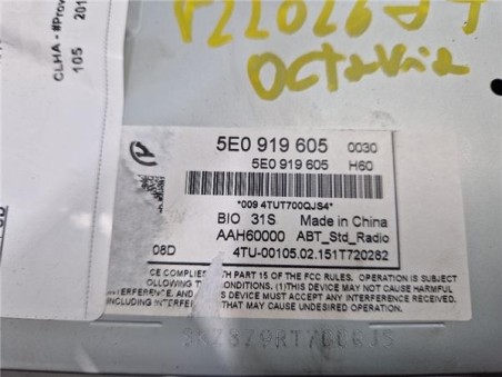 Radio / Cd Skoda Octavia Berlina  1 6 Ambition [1 6 Ltr  - 77 kW TDI DPF]