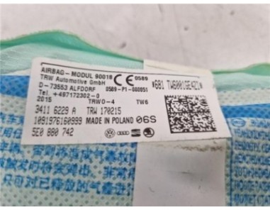 Airbag cortina delantero derecho Skoda Octavia Berlina  1 6 Ambition [1 6 Ltr  - 77 kW TDI DPF]