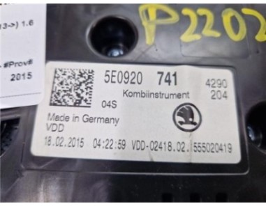 Cuadro Instrumentos Skoda Octavia Berlina  1 6 Ambition [1 6 Ltr  - 77 kW TDI DPF]