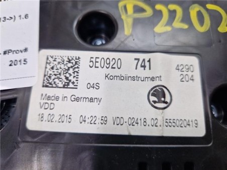 Cuadro Instrumentos Skoda Octavia Berlina  1 6 Ambition [1 6 Ltr  - 77 kW TDI DPF]