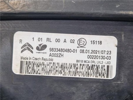 PILOTO DELANTERO DERECHO LUZ DIURNA Citroen C3  1 2 Feel Pack [1 2 Ltr  - 60 kW 12V VTi / PureTech]