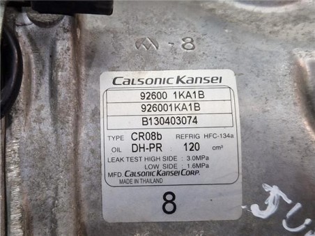 Compresor Aire Acondicionado Nissan Juke I  1 6 Acenta [1 6 Ltr  - 86 kW 16V CAT]