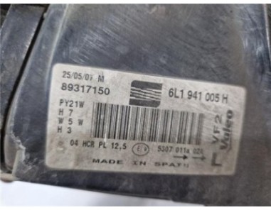 Faro Delantero Izquierdo Seat Ibiza  1 4 Fresh [1 4 Ltr  - 63 kW 16V]