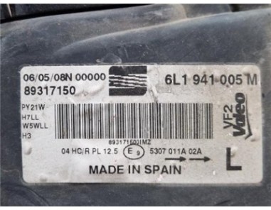 Faro Delantero Izquierdo Seat Ibiza  1 6 16V