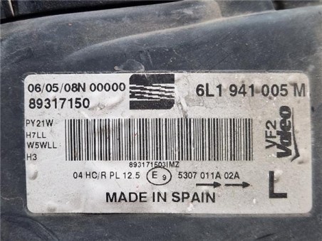 Faro Delantero Izquierdo Seat Ibiza  1 6 16V