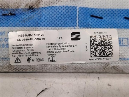 Airbag cortina delantero izquierdo Seat Leon  1 6 Reference [1 6 Ltr  - 85 kW TDI]