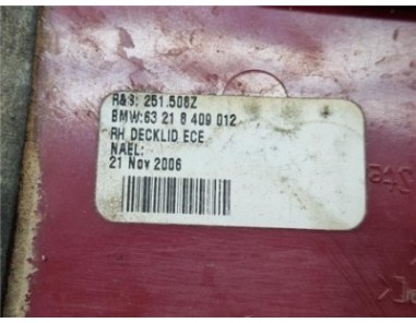 Piloto Porton Trasero Derecho BMW Serie X5  3 0d [3 0 Ltr  - 160 kW Turbodiesel CAT]