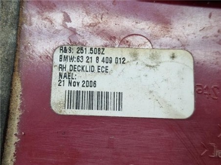 Piloto Porton Trasero Derecho BMW Serie X5  3 0d [3 0 Ltr  - 160 kW Turbodiesel CAT]