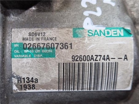 Compresor Aire Acondicionado Nissan NV200 /Evalia  1 5 NV200 Combi Comfort [1 5 Ltr  - 81 kW dCi CAT]