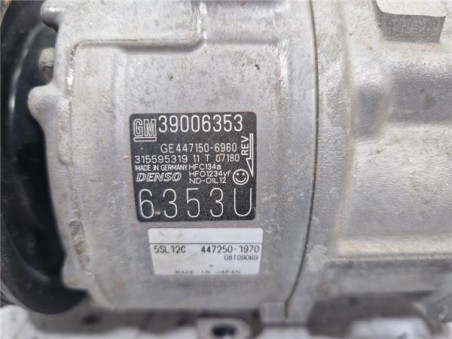 Compresor Aire Acondicionado Opel Corsa E  1 4 Design LINE [1 4 Ltr  - 66 kW 16V bivalent  Gasolina / LPG]