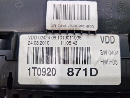 Cuadro Instrumentos Volkswagen Touran  2 0 Advance [2 0 Ltr  - 103 kW TDI]