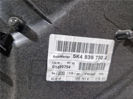 Elevalunas Electrico Trasero Derecho Volkswagen Golf VI  1 6 Advance [1 6 Ltr  - 77 kW TDI DPF]