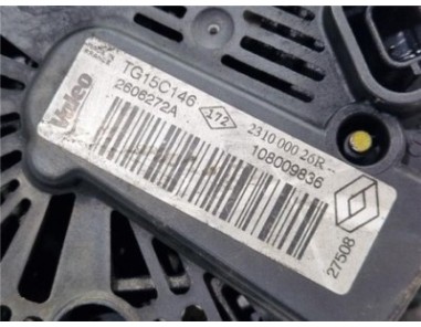 Alternador Renault Megane III Berlina 5P  1 5 Dynamique [1 5 Ltr  - 78 kW dCi Diesel]