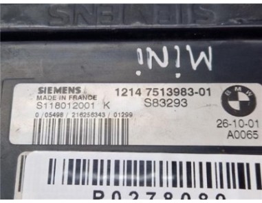 Centralita Mini Cabrio  1 6 Cooper [1 6 Ltr  - 85 kW 16V CAT]