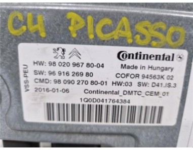 Centralita Citroen C4 Picasso/Spacetourer  1 6 Intensive [1 6 Ltr  - 88 kW Blue-HDI FAP]