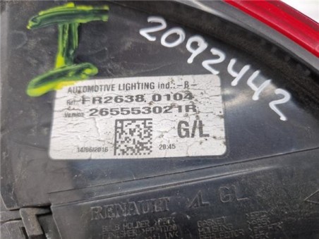 Piloto Trasero Izquierdo Renault Clio IV  0 9 Business [0 9 Ltr  - 66 kW TCE Energy bivalent  Gasolina / GPL]