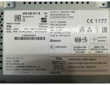 Radio / Cd Seat Ibiza  1 4 FR [1 4 Ltr  - 77 kW TDI]