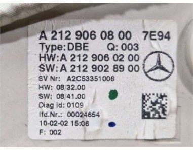 Luz Interior Techo Mercedes-Benz Clase E  Lim   3 0 E 350 CDI BlueEfficiency  [3 0 Ltr  - 170 kW CDI CAT]