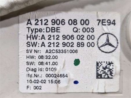 Luz Interior Techo Mercedes-Benz Clase E  Lim   3 0 E 350 CDI BlueEfficiency  [3 0 Ltr  - 170 kW CDI CAT]
