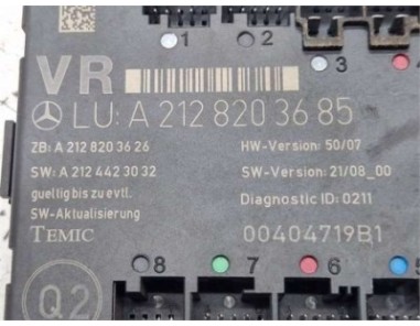 CENTRALITA CIERRE PUERTA DELANTERA DERECHA Mercedes-Benz Clase E  Lim   3 0 E 350 CDI BlueEfficiency  [3 0 Ltr  - 170 kW CDI CAT