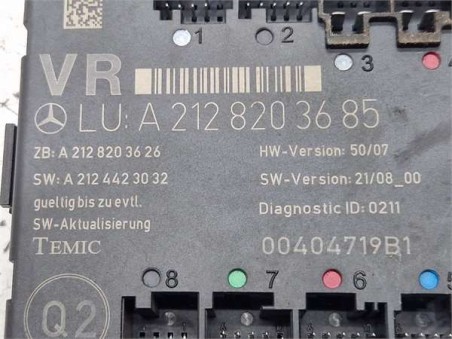 CENTRALITA CIERRE PUERTA DELANTERA DERECHA Mercedes-Benz Clase E  Lim   3 0 E 350 CDI BlueEfficiency  [3 0 Ltr  - 170 kW CDI CAT