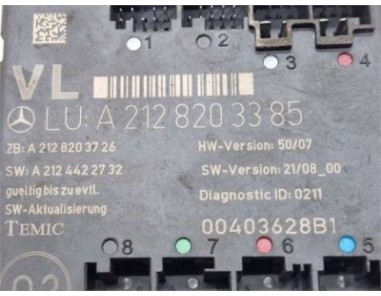 CENTRALITA CIERRE PUERTA DELANTERA IZQUIERDA Mercedes-Benz Clase E  Lim   3 0 E 350 CDI BlueEfficiency  [3 0 Ltr  - 170 kW CDI C